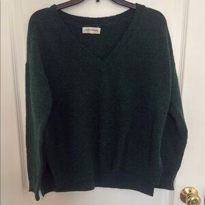 Lucky Brand Dark Emerald Green V-Neck Sweater